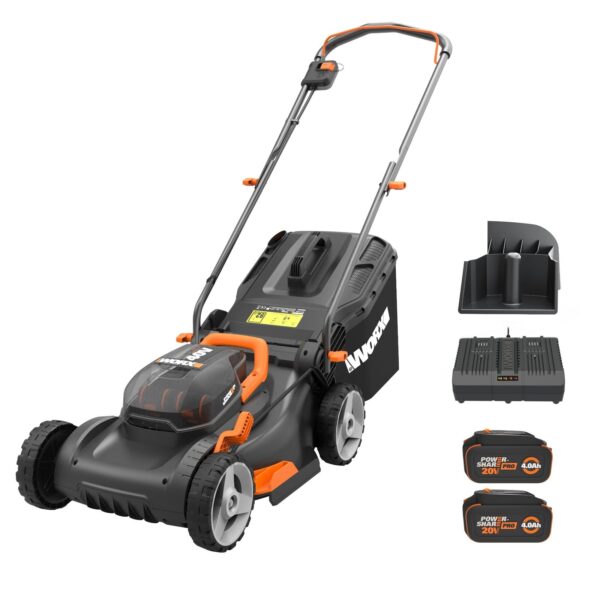 Worx 40V 17" Cordless Lawn Mower for Small Yards- 2 Batteries & Charger Included | Price For Sale -  Open box