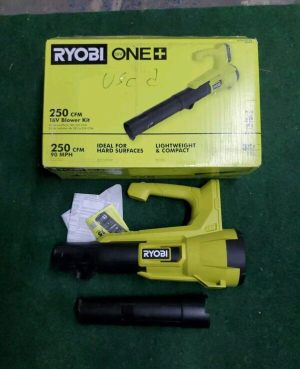 RYOBI ONE+ 18V 90MPH 250CFM Cordless Battery Leaf Blower/Sweeper - Tool Only | Price For Sale -  Used