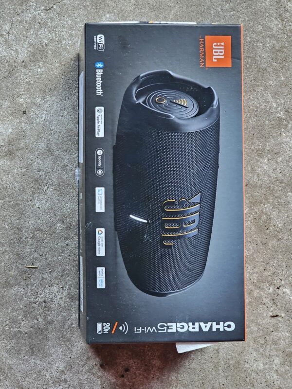 JBL Charge 5 Wi-Fi Bluetooth Portable Speaker - Black | Price For Sale - Open box