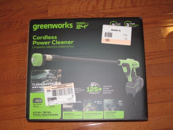 Greenworks 24V 600 PSI Battery Pressure Washer, w/ 4Ah USB Battery and Charger | Price For Sale - New