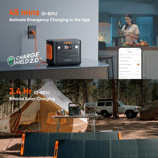 Jackery Solar Generator 1000 v2 with 200W Solar Panel,1070Wh Portable Power Station LiFePO4 Battery,1500W AC/100W USB-C Output, 1Hr Fast Charge for Outdoor,Off-Grid Living,RV,Emergency For Sale - Price - Image 5