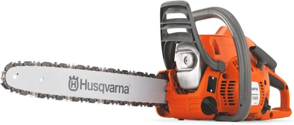 Husqvarna 120 Mark III Gas Chainsaw, 38-cc, 2-Cycle X-Torq Engine, 14 Inch Chainsaw with Automatic Oiler, For Wood Cutting and Tree Pruning - For Sale - Price