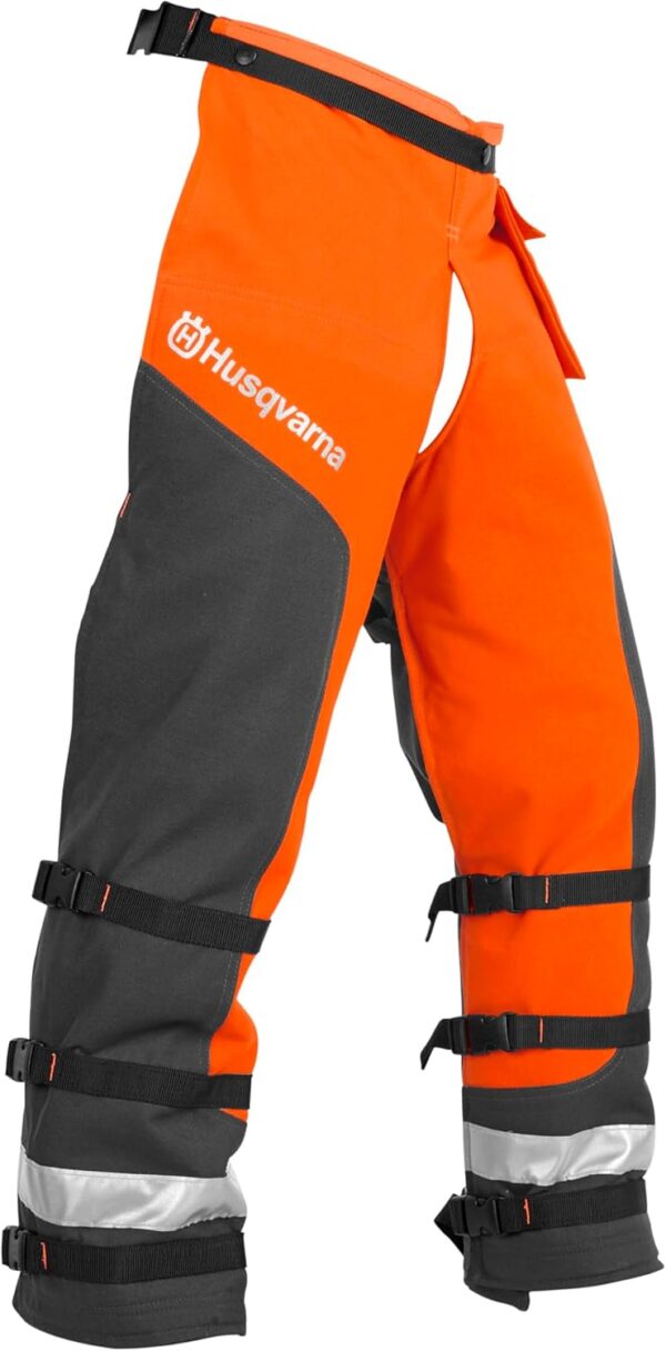 Husqvarna Technical Apron Wrap Chainsaw Chaps 36- to 38-Inch, Chainsaw Safety Equipment with 5 Layers, Adjustable Belt and Gear Pocket, Orange - For Sale - Price