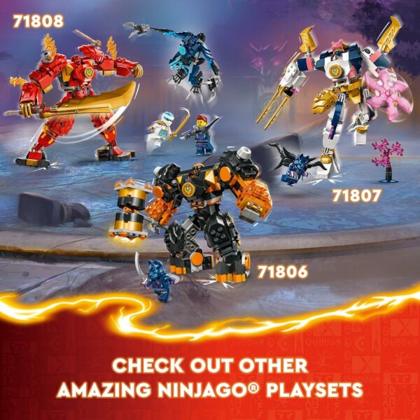 LEGO NINJAGO Cole’s Elemental Earth Mech Mini Ninja Toy, Customizable Action Figure Adventure Toy with Cole and Wolf Warrior Minifigures, Ninja Gift for Boys, Girls and Kids Ages 7 and Up, 71806 - For Sale - Price - Image 6