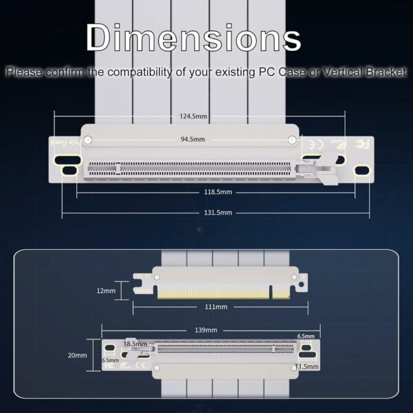PCI-E 4.0 Riser Cable, PCIe 4.0 x16 High Speed Flexible Extender Card Extension Port 90 Degree Adapter Compatible with Gen 4 GPUs, Such as RTX4090 RTX3060 RX7900, Length 15cm (White) - For Sale - Price - Image 8