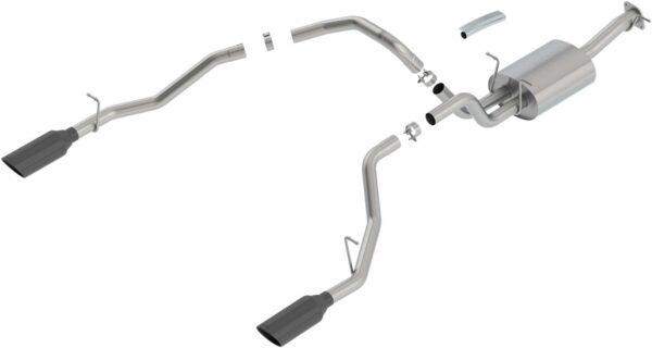 BORLA 140752BC Cat-Back Perf. Exhaust Sys. for '19-'23 Ram 1500 V8 Incl. E-Torque Incl. Rebel & G/T Models (Exc. Classic) T-304 S-Type Dual Split Rear Exit Single 5" Round Black Chrome Tips Each Side. - For Sale - Price