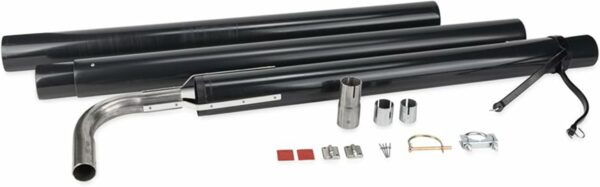 Camco Gen-Turi Universal Generator Exhaust Venting System with Bungee and Eye Straps, Reduces Noise and Vibration for RV/Trailer Car, Black For Sale - Price