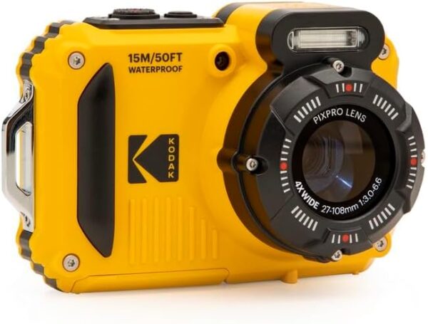 KODAK PIXPRO WPZ2 Rugged Waterproof Shockproof Dustproof WiFi Digital Camera 16MP 4X Optical Zoom 1080P Full HD Video Vlogging Camera 2.7" LCD (Yellow) - For Sale - Price