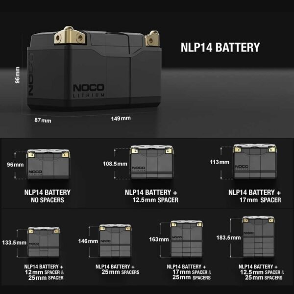 NOCO Lithium NLP14, Group 14, 500A Lithium LiFePO4 Motorcycle Battery, 12V 4Ah ATV, UTV, Jet Ski, 4 Wheeler, Quad, Riding Lawn Mower, Tractor, Scooter, PWC, Seadoo, Polaris and Generator Battery - For Sale - Price - Image 2