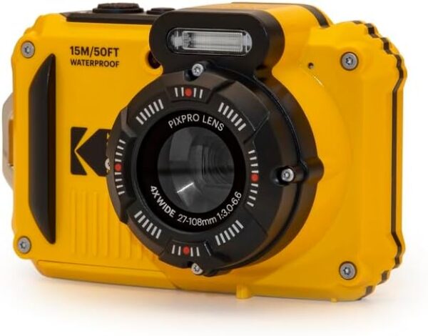 KODAK PIXPRO WPZ2 Rugged Waterproof Shockproof Dustproof WiFi Digital Camera 16MP 4X Optical Zoom 1080P Full HD Video Vlogging Camera 2.7" LCD (Yellow) - For Sale - Price - Image 3