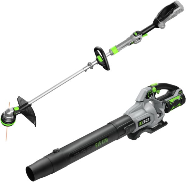 EGO ST6151LB 15-Inch 56-Volt Lithium-ion Cordless POWERLOAD™ String Trimmer with Aluminum Telescopic Shaft & 615 CFM Blower Combo Kit with 2.5Ah Battery and Charger Included