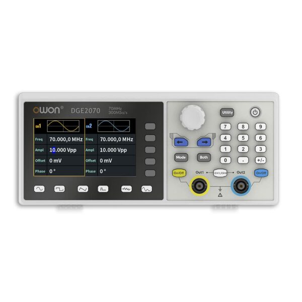 OWON DGE2000 Series Arbitrary Waveform Generator 35MHz/70MHz Frequency Output Comprehensive Waveform Output : 5 Basic waveforms and 150 Built-in Arbitrary waveforms (DGE2070 70MHz 300MS/s 8k 14bits) For Sale - Price