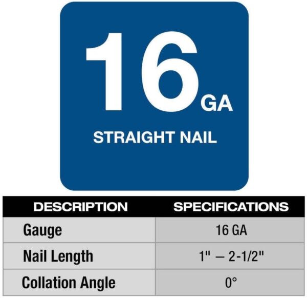 Finish Nail Gun fits Milwaukee 3020-20 M18 Fuel 18V 16 Gauge Straight Finish Nailer - Bare Tool, Price For Sale