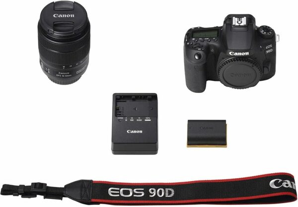 Canon EOS 90D DSLR Camera with 18-135mm Lens (3616C016) + EF-S 55-250mm Lens + 4K Monitor + Pro Headphones + Pro Mic + 2 x 64GB Memory Card + Case + Corel Photo Software + Pro Tripod + More (Renewed) - For Sale - Price - Image 4