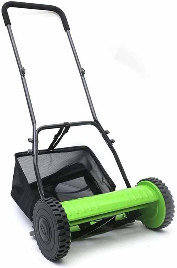 Hand Push Reel Mower, Manual Lawn Mower with Collection Bag, 4 Position Height Adjustment, Lightweight Walk-Behind Lawn Sweeper,12inch, Green, Price For Sale