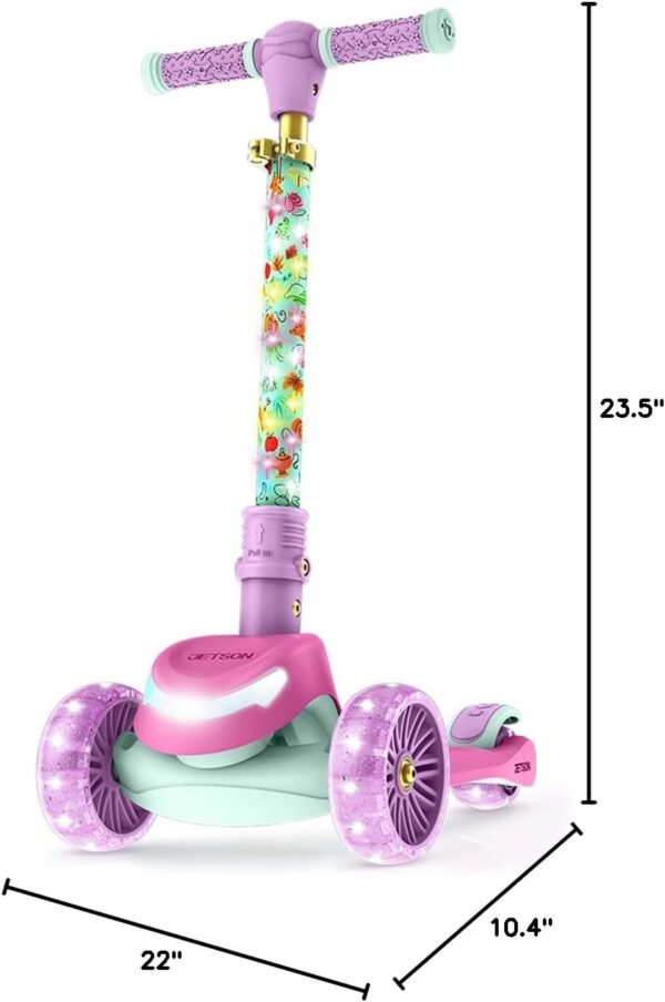 Jetson Character Kids Kick Scooter, LED Lights on Stem & Light-Up Wheels, Lightweight Frame, Height-Adjustable Handlebar, Lean-to-Steer System, Easy-Fold Mechanism - For Sale - Price - Image 12