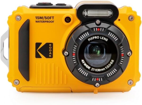 KODAK PIXPRO WPZ2 Rugged Waterproof Shockproof Dustproof WiFi Digital Camera 16MP 4X Optical Zoom 1080P Full HD Video Vlogging Camera 2.7" LCD (Yellow) - For Sale - Price - Image 2