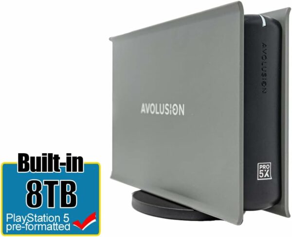 Avolusion PRO-5X Series 8TB USB 3.0 External Gaming Hard Drive for PS5 Game Console (Grey) - 2 Year Warranty (Renewed) - For Sale - Price - Image 2