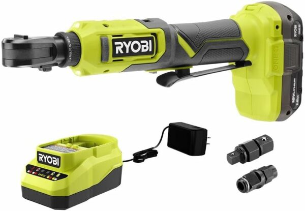 RYOBI 18V ONE+ Multi-Size Ratchet Kit Cordless 18 Volt W Battery & Charger, Green - For Sale - Price