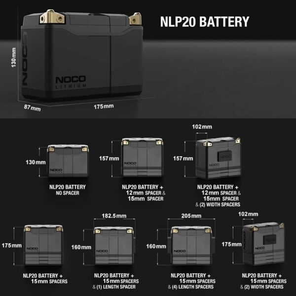 NOCO Lithium NLP20, Group 20, 600A Lithium LiFePO4 Motorcycle Battery, 12V 7Ah ATV, UTV, Jet Ski, 4 Wheeler, Quad, Riding Lawn Mower, Tractor, Scooter, PWC, Seadoo, Polaris and Generator Battery - For Sale - Price - Image 2