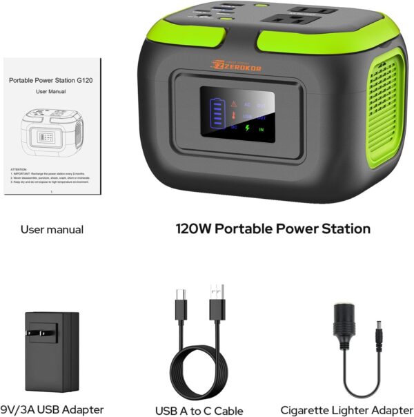 Portable Power Station 120W Portable Generator 97.6Wh, 110V Portable Power Pack with AC Outlet External Lithium Battery Pack with USB C Input for Camping Home Use VanLife Adventures - For Sale - Price - Image 9