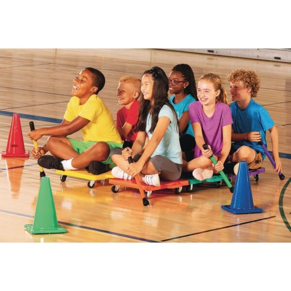 S&S Worldwide 16" Scooters. Set of 6 Different Colored Scooters with Smooth Rolling, Non-Marring 2" Casters. Durable HDPE Plastic Base with Built in Hand Protectors. Perfect for PE Class. - For Sale - Price - Image 3