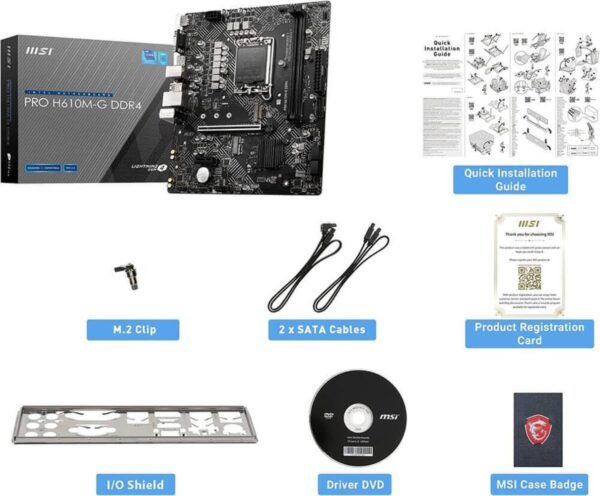 MSI PRO H610M-G DDR4 Motherboard (12th/13th/14th Gen Intel Core, LGA 1700 Socket, DDR4, PCIe 4, SATA 6Gb/s, 1Gbps LAN, M.2 Slots, USB 3.2, mATX) - For Sale - Price - Image 7