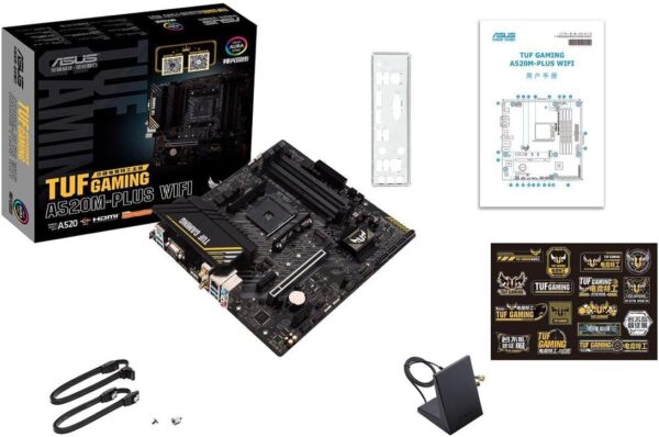 ASUS TUF Gaming A520M-PLUS (WiFi) AMD AM4 (3rd Gen Ryzen™) microATX Motherboard (M.2 Support, 802.11ac Wi-Fi, DisplayPort, HDMI, D-Sub, USB 3.2 Gen 1 Type-A and Aura Addressable Gen 2 headers) - For Sale - Price - Image 3