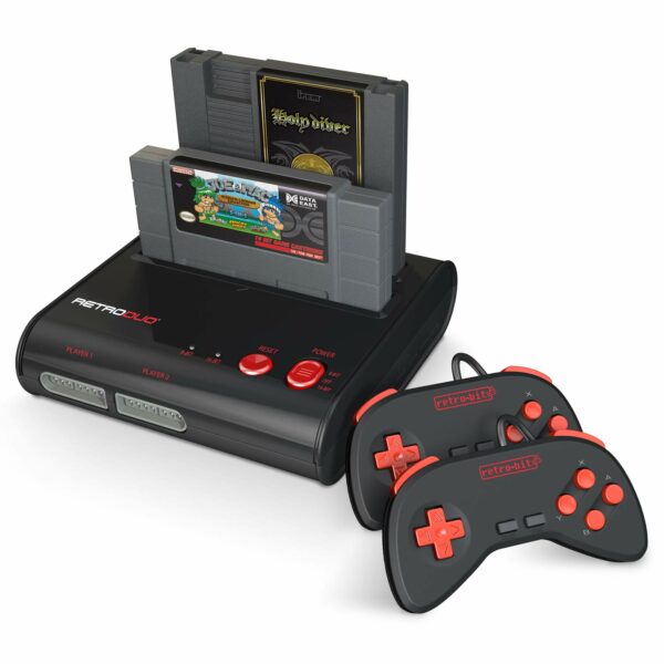 Retro-Bit Retro Duo 2 in 1 Console System - for Original NES/SNES, & Super Nintendo Games - Black/Red - For Sale - Price