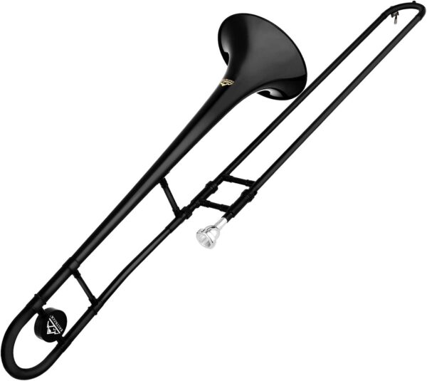 EASTROCK Bb Tenor Slide Trombone Brass Musical Instrument with Hard Case,Mouthpiece,Gloves,Cleaning Cloth for Beginners Standard Bell(7.87"/200 mm),Black - For Sale - Price - Image 6