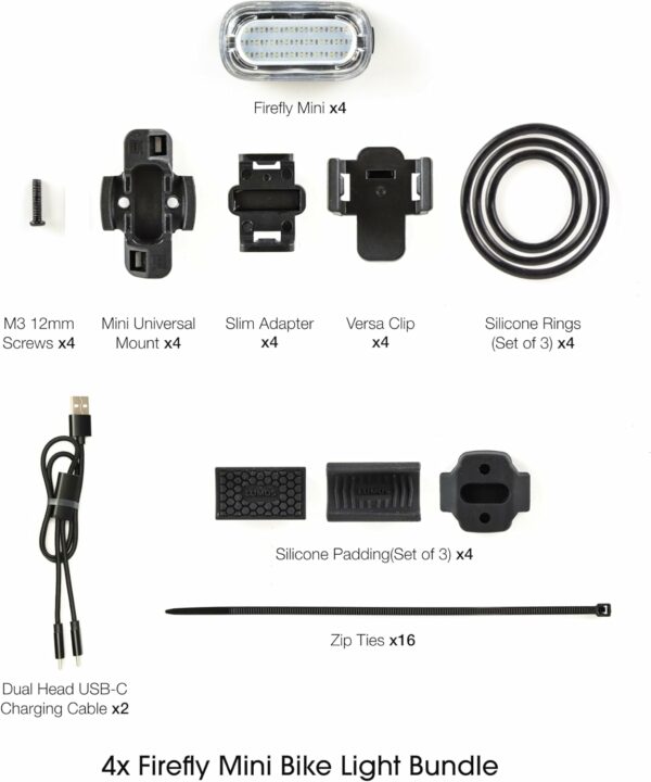 Lumos Firefly Mini Smart Bike Light System,Sync Turn Signal & Brake Lights, Rechargeable LED Front & Rear Lights with Custom Brightness, Flash Patterns, Bicycle Accessories for Night Riding - For Sale - Price - Image 7