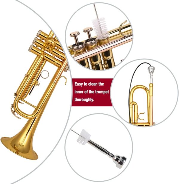 Glory Bb Trumpet - Trumpets for Beginner or Advanced Student with Case, pair of gloves-Gold - For Sale - Price - Image 2