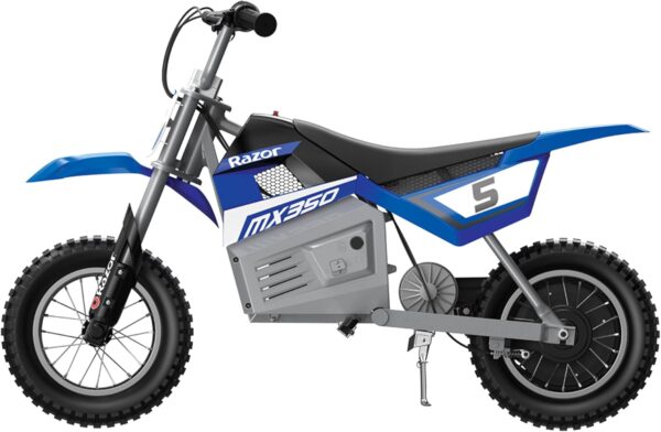 Razor MX350 Dirt Rocket Electric Motocross Off-Road Bike for Age 13+, Up to 30 Minutes Continuous Ride Time, 12" Air-Filled Tires, Hand-Operated Rear Brake, Twist Grip Throttle, Chain-Driven Motor - For Sale - Price - Image 9