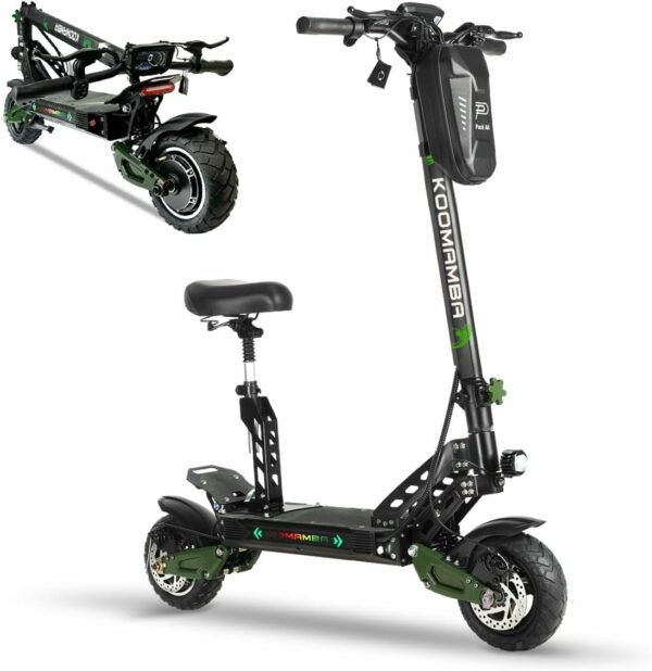 ZU06 E Scooter,1200W Motor 35 MPH Top Speed, 52V/20AH 50 Miles Long Range Battery, 10" Off Road Tires, ‎Dual Disk Brake with EABS & Suspensions, Commuting E Scooter for Adults with Seat - For Sale - Price