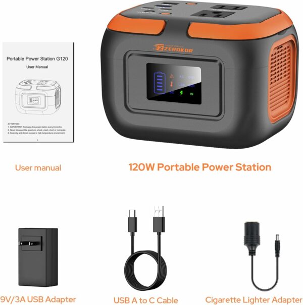 Portable Power Station 120W, 110V Power Bank with AC Outlet, Portable Generator 97.6Wh External Lithium Battery Pack with USB C Input for Camping Home Use Van Life Adventure - For Sale - Price - Image 9