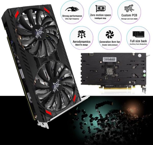 RX 5500 XT 8gb GDDR6 Graphics Card,128 Bit, 2XDP, HDMI, PCI Express 4.0X8, 8pin with Fan Intelligent System,Gaming PC Computer Video Cards with 2X DisplayPort +1X HDMI (Style 2) - For Sale - Price - Image 3