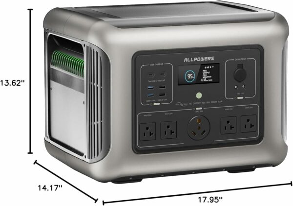 ALLPOWERS R2500 Portable Power Station w/5 2500W (4000W Peak) AC Outlets, 2016Wh LiFePO4 Solar Generator, 1 Hour to Full, UPS Battery Backup with 30A RV AC for Outdoor Camping Home Use Emergency - For Sale - Price - Image 10