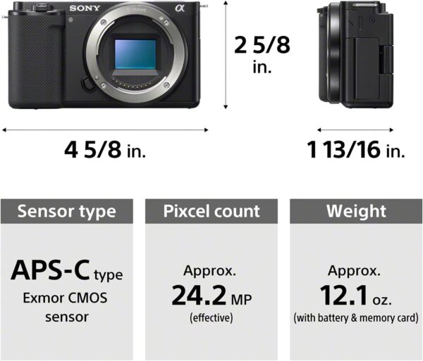 Sony Alpha ZV-E10 - APS-C Interchangeable Lens Mirrorless Vlog Camera Kit - Black - For Sale - Price - Image 3