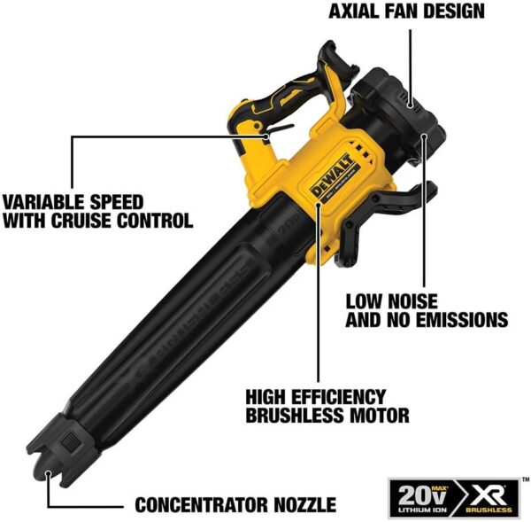 Dewalt DCBL722BR 20V MAX XR Brushless Lithium-Ion Cordless Handheld Blower (Tool Only) (Renewed) - Image 2