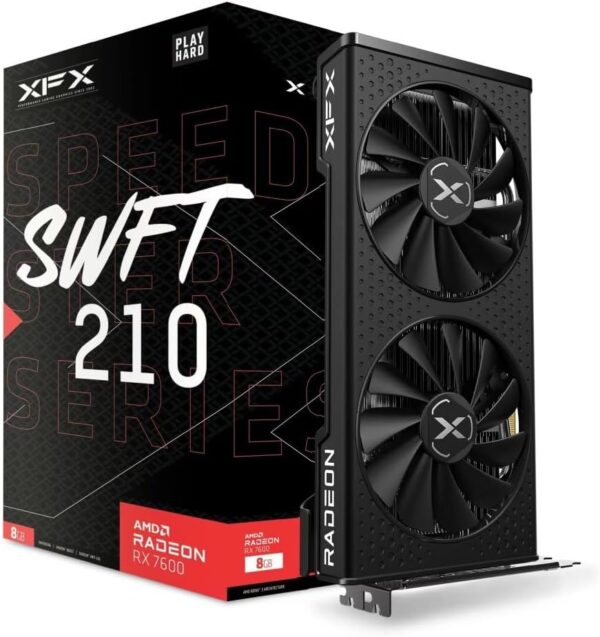 XFX Speedster SWFT210 Radeon RX 7600 Graphics Card with 8GB GDDR6 HDMI 3xDP, AMD RDNA 3 RX-76PSWFTFA - For Sale - Price