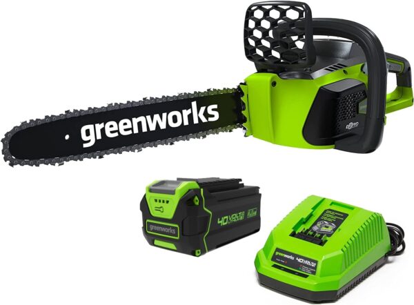 Greenworks 40V 16" Brushless Cordless Chainsaw, 4.0Ah Battery and Charger Included - For Sale - Price