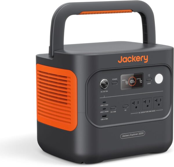 Jackery Explorer 2000 v2 Portable Power Station, 2042Wh LiFePO4 Home Backup Battery, 2200W Solar Generator, USB-C PD 100W Fast Charging for Emergencies, Power Outages, Camping(Solar Panel Optional) - For Sale - Price