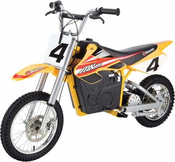 Razor MX650 Dirt Rocket Electric Motocross Off-road Bike - Yellow - For Sale - Price