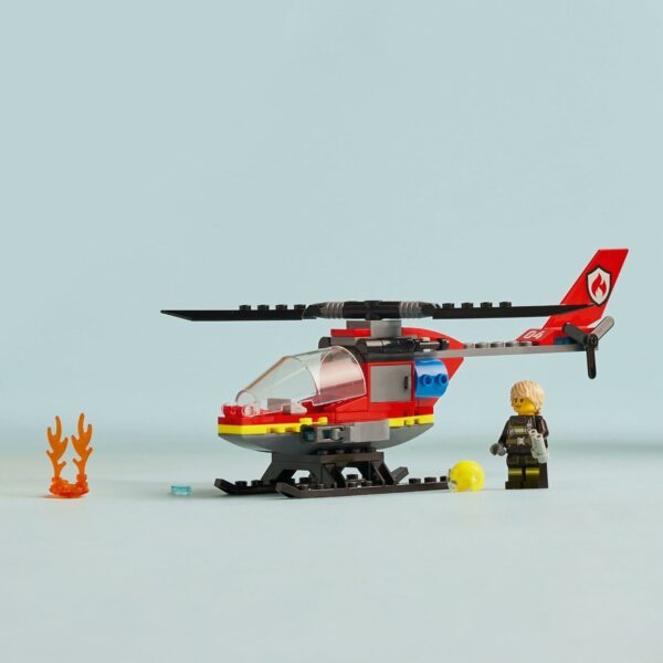 LEGO City Fire Rescue Helicopter Toy, Building Set with Firefighter Minifigure Pilot Toy, Fun Gift or Pretend Play Toy for Boys, Girls and Kids Ages 5 and Up, 60411 - For Sale - Price - Image 4