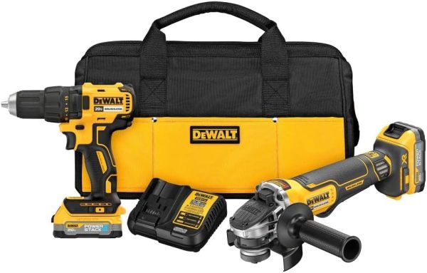 DEWALT 20V MAX Drill And Grinder Kit, Power Tool Set, 2 Batteries and Charger Included (DCK231E2), Price For Sale