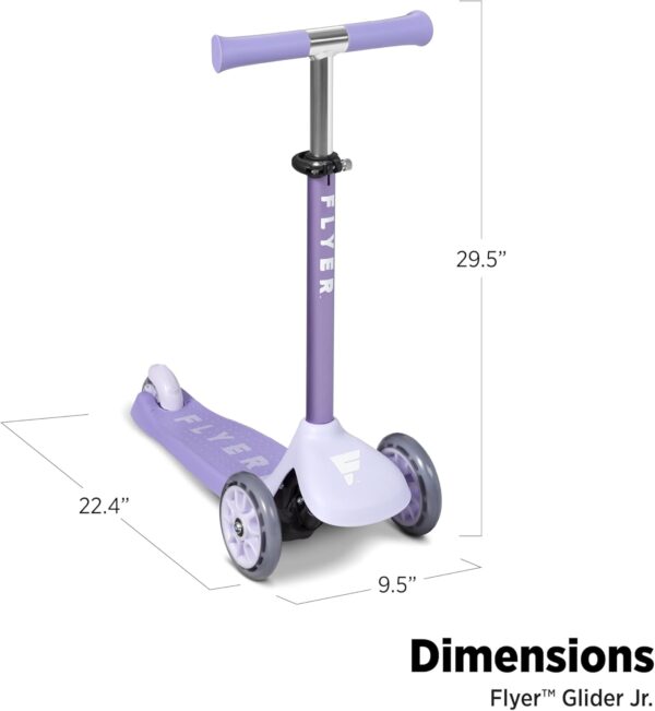 Flyer Glider Jr., Radio Flyer Lean to Steer Toddler Scooter, Purple, for Kids Ages 2-5 Years - For Sale - Price - Image 3