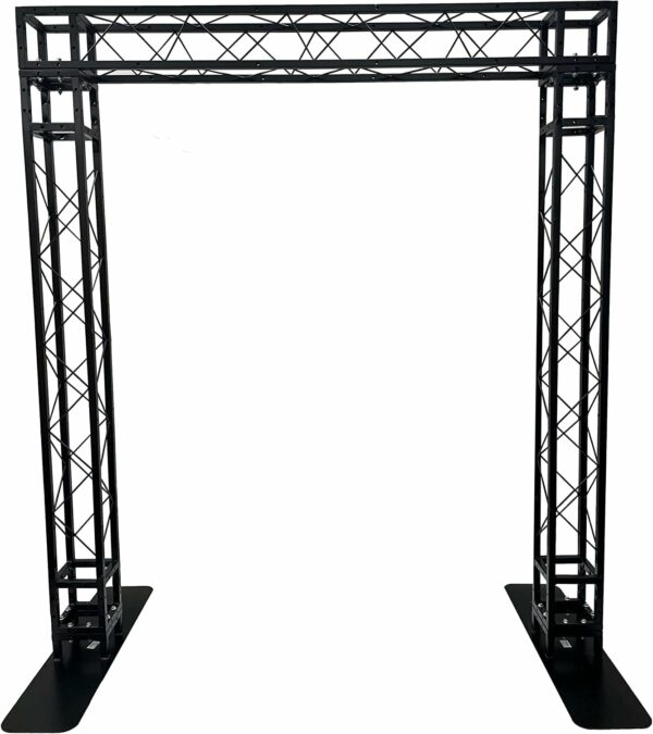 Black Square Metal Arch Truss 8 Ft. Width 7 ft. Height Portable DJ Lighting System Mobile Simple Bolt Connections - For Sale - Price