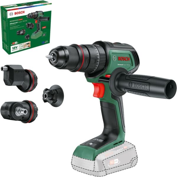 Bosch Cordless Combi Drill AdvancedImpact 18V-80 QuickSnap (for Drilling and Screwdriving; 18V System; Brushless; 82 Nm; 13mm Drill Chuck; Auxiliary Handle; Without Battery), Price For Sale