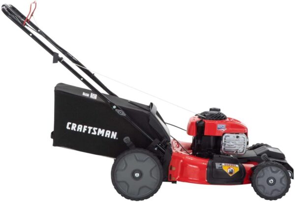 CRAFTSMAN Self-Propelled Gas Powered Lawn Mower, 21 Inch, 3-in-1 Mulching Push Mower with Bag, 6 Adjustable Heights, 140cc OHV Engine (M215) - For Sale - Price - Image 6