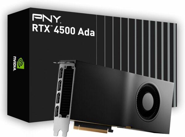 PNY NVIDIA RTX 4500 Ada Generation 24GB GDDR6 PCI Express 4.0 Dual Slot 4X DisplayPort, 8K Support, Ultra Quiet Active Fan - For Sale - Price